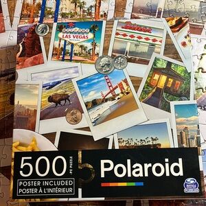 💟🧩 500 piece Polaroid “Road Trip USA” with large poster. Complete.